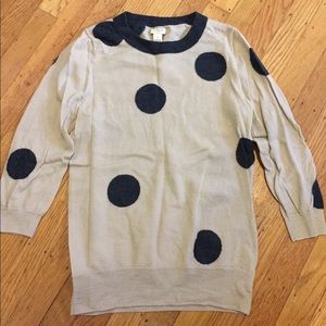 Polka dot j crew sweater size M